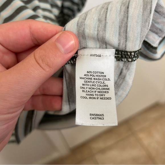 BP. Olive Green Stripe Oversized Long Sleeve Shirt 3XL Organic Cotton Pullover - Picture 5 of 8